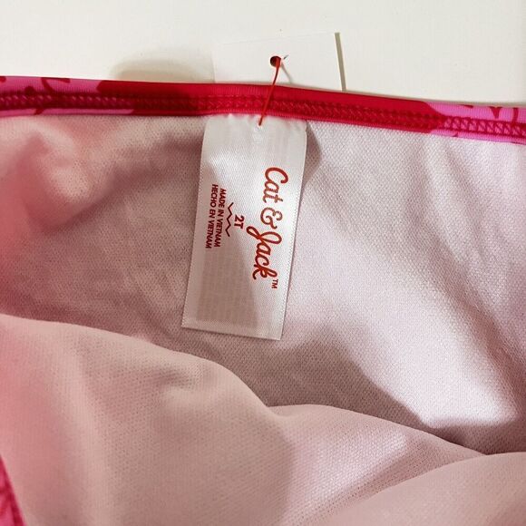 Cat & Jack Pink Strawberry Tankini Bikini 2 Piece Swimsuit Girls Size 2T NWT - Picture 8 of 9